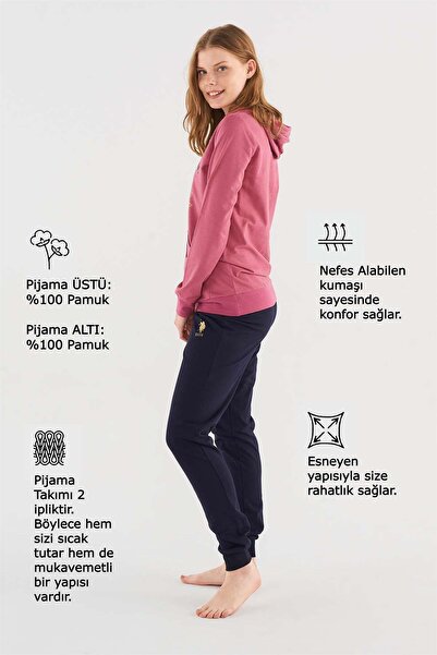 U.S. Polo Assn. U.S. PoloAssn 16812 Kadın Uzun Kollu Pijama Takımı