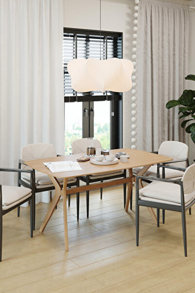 PLASMOB 80X138 Ceviz(Sadece Masa) Salon ve Mutfak Masası Viktoria Model