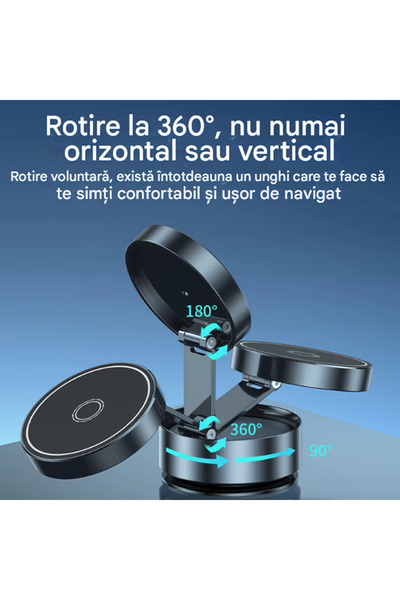 OEM Magnetic Phone Holder, 360° Rotation, Ultra-Stable Vacuum Mounting, Compact & Foldable Design,