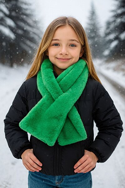 MARBERRY Зелений плюшевий дитячий комір - м'яка текстура