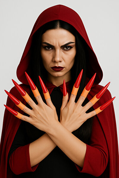 DODOMAR Halloween Halloween Halloween Unghii de vrăjitoare 10 bucăți Latex Ro...