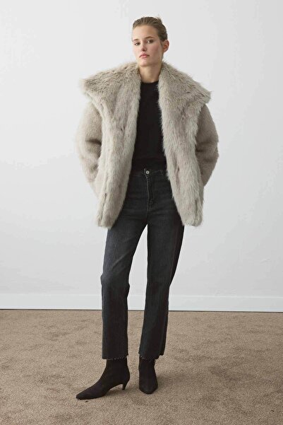 Hooopstore Premium Daily Gray Fur Coat