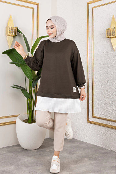 Moda MSK Women's Pleated Modal Fabric Tunic