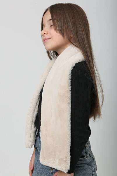 MARBERRY Бежевий плюшевий дитячий комір - м'яка текстура