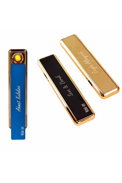 Genel Markalar Kişiye Özel Usb Şarjlı Rezistanslı Metal Lüx Çakmak