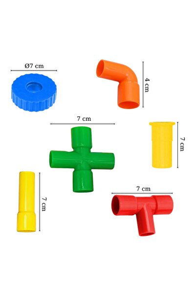 KingKids King Kids Wheeled Pipe Lego 72 Pieces with Bag