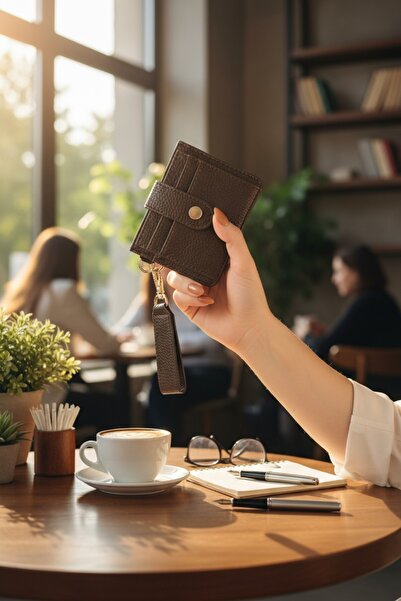 Classbag Kadın Kahverengi Anahtarlık Detaylı Kartlık