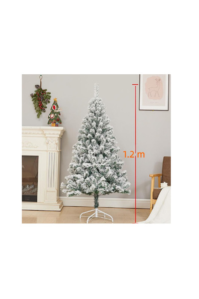 Clino Brad artificial, PVC, 120cm, Alb/Verde