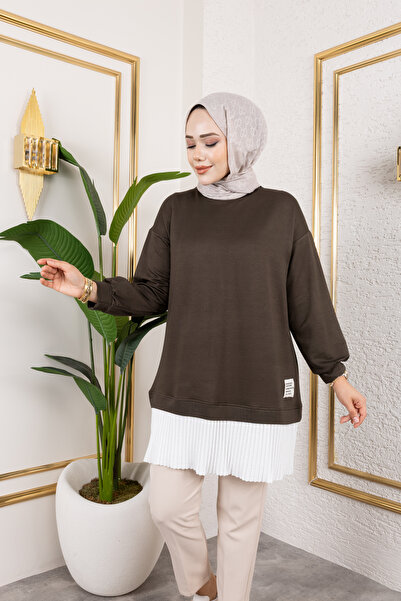 Moda MSK Women's Pleated Modal Fabric Tunic