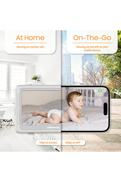 Chillax ChillaxBaby 5" Baby Monitor with Dual Mode Video 1080p FHD 360° Flexible Clip Camera, App Control