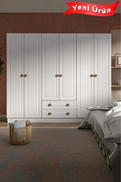 Platinreyon BOHEM 6 KAPAK 2 ÇEKMECE MDF KAPAK GARDIROP