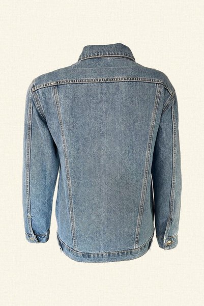 GZ Design Copper Flower Embroidered Light Color Jean Jacket