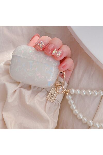 BURDEM Shockproof Plastic White Earphone Case Compatible with AirPods Pro 2 Ecru Unspecified Unspecified