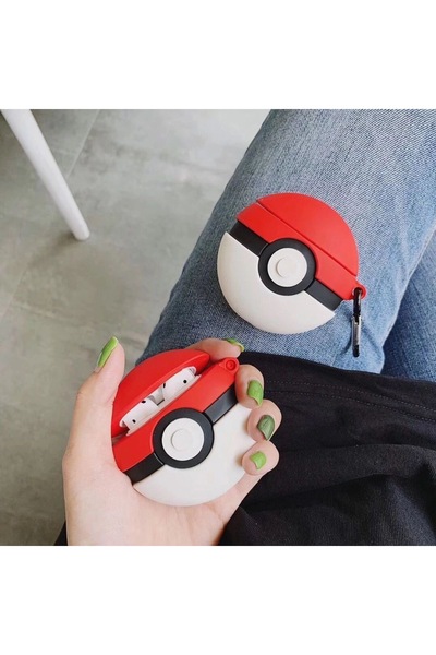 Sadece Apple AirPods 4. Nesil ve 5. Nesil ile Uyumlu Pokemon Topu Figürlü Silikon Kulaklık Kılıfı