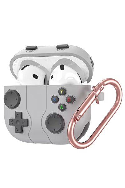 daystar Apple AirPods 4. Nesil ile Uyumlu Gri Oyun Konsolu Figürlü Kulaklık K...