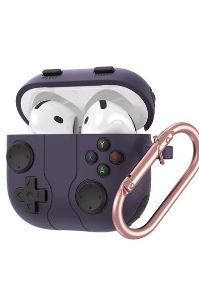 daystar Apple AirPods 4Th Generation. Purple Game Console Figure Headphone Ca...