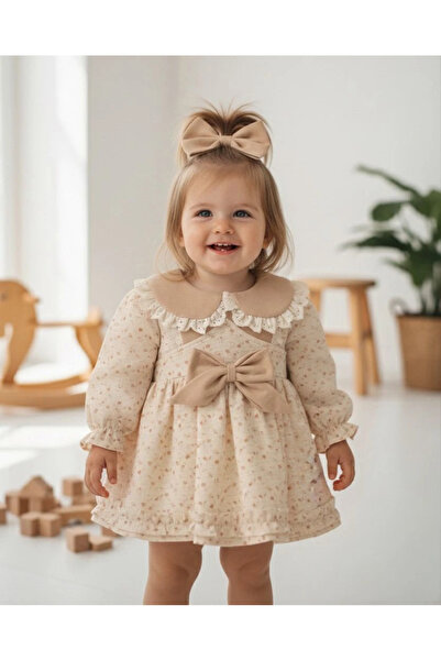 aysskids BETTY Kız Bebek Uzun Kollu Dantel Yaka Detaylı Özel Gün Bayramlık El...