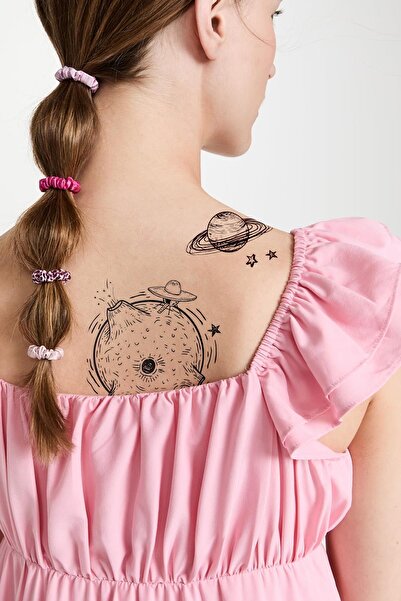 New Obsessions Gezegenler Desenli Su Transferli Antiallerjik Geçici Dövme