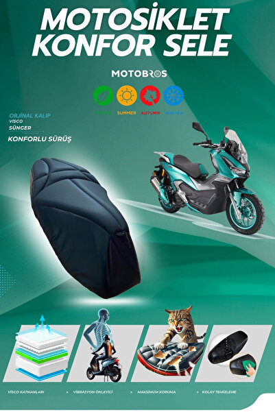Motobros Arora Beatrix Konfor Sele Kılıfı Visco Sünger (YIRTILMAYA DAYANIKLI)