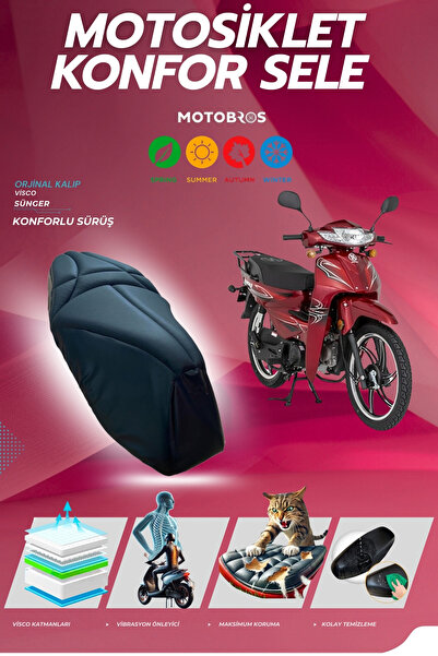 Motobros Husă de șa confortabilă cu burete Visco, compatibilă cu Mondial 50 Sfc