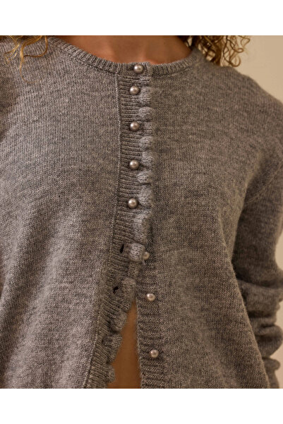 SEÇİL Düğmeli Bel Boy Triko Hırka