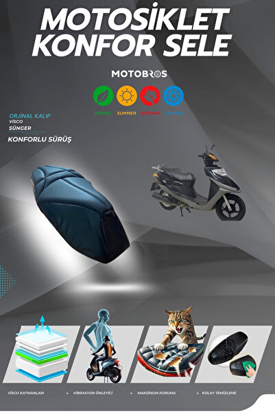 Motobros Honda Fizy Özel Kalıp Visco Süngerli Ultra Konforlu Konfor Sele (KIL...