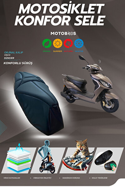 Motobros ARORA FREEDOM - Confort compatibil, șa și husă pentru șa, spumă visc...