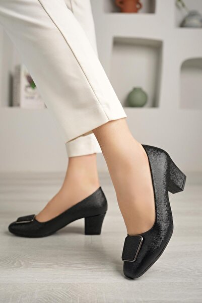 Nesil Shoes Desca 220 Siyah Nova Topuklu Günlük Kadın Ayakkabı