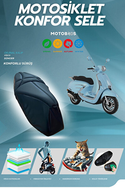 Motobros غطاء سرج مريح مقاوم للماء من RKS Bitter 50cc و125cc - هدية