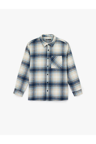 Koton Πουκάμισο Ξυλοκόπος με κλασικό γιακά με μακρυμάνικο και κανονικό τύπο και λεπτομέρεια τσέπης