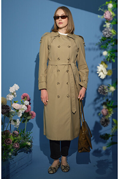 Fatma Atasoy Oversize Sütlü Kahve Trençkot