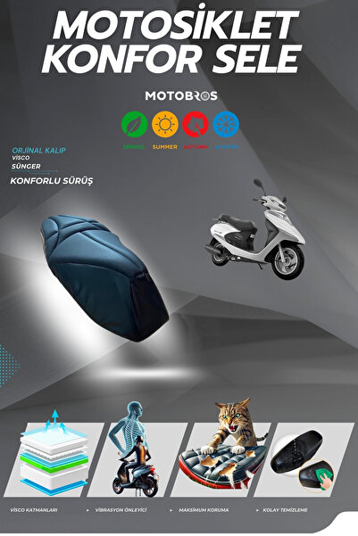 Motobros Husă de șa confortabilă compatibilă cu Honda Spacy (REZISTENTĂ LA RU...