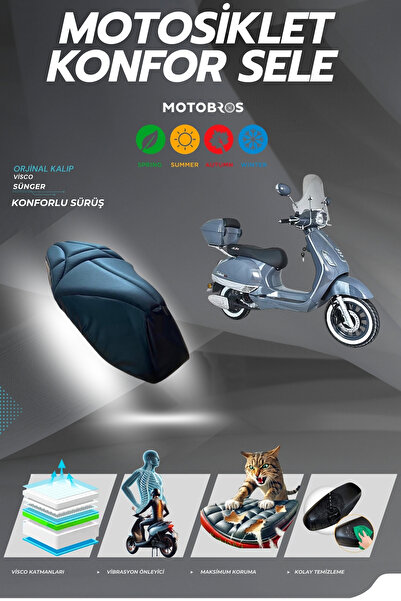 Motobros غطاء سرج مريح من ARORA SAFARI مصنوع من إسفنجة فيسكو