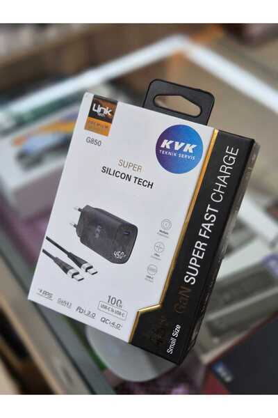 Linktech G850 Premium 45w Qc4.0 Gan Type-c Kablolu Şarj Aleti Set