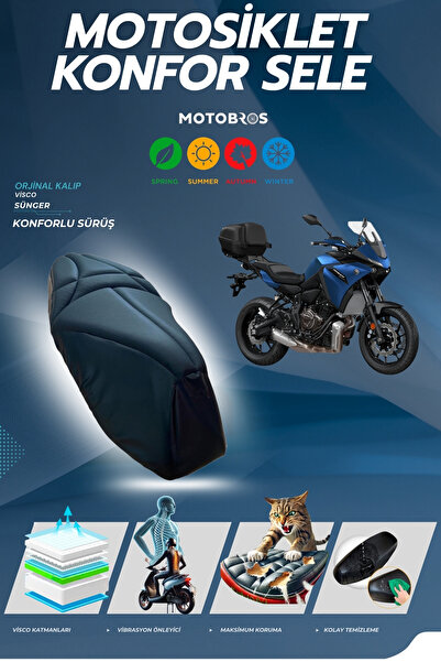 Motobros Yamaha Tracer 7 Visco Sponge Comfort Saddle Cover 2020 - Onwards Mod...