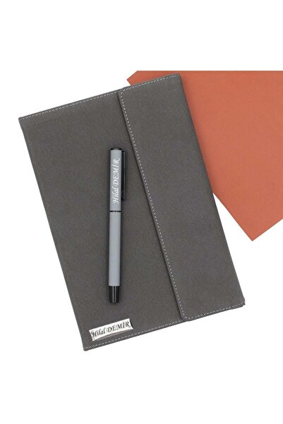 hediyerengi İsme Özel Premium Defter ve Roller Kalem Seti Tasarım Kutulu