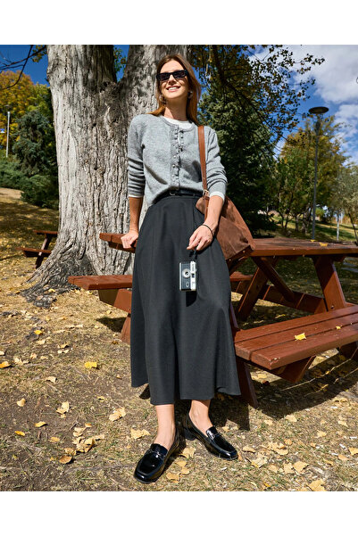 SEÇİL Kemerli Midi Kloş Etek