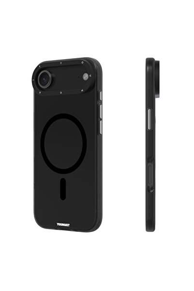 Youngkit iPhone 17 Air Uyumlu Kılıf M-safe Şarj Özellikli Hidden Sand Serisi Kapak Siyah