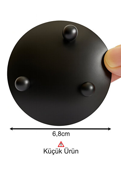 SPELT Mum Tabağı Şamdan Metal Altlık Takı Kasesi Dekoratif Mini Organizer Düzenleyici Tabak Siyah 6,8 cm