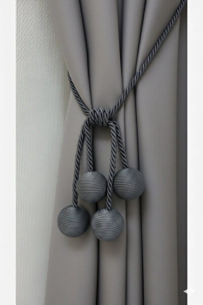 MMTHOME Modern Sarım 4 Toplu Braçol Kornişe Takmatik Ipli Tavan Perde Aksesuarı