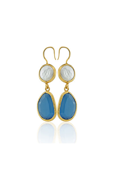 Design by Kadir Kadir Jewellery 22 Ayar Altın Kaplama Kadın İnci Küpe -El İşçiliği Ve Hipoalerjenik Küpe