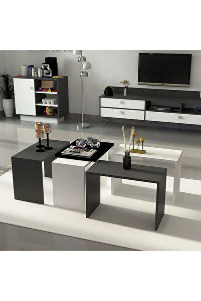 Stylish Home SHCT07 Coffee Table, White and Gray