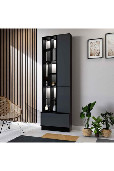 Stylish Home Decor Table with Lighting Model 61, Size 70 × 40 × 226, Black Color