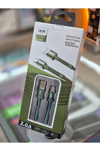 Linktech K552 Safe 3A Örgülü Metal Başlı Type-C Şarj Kablosuuyumlu