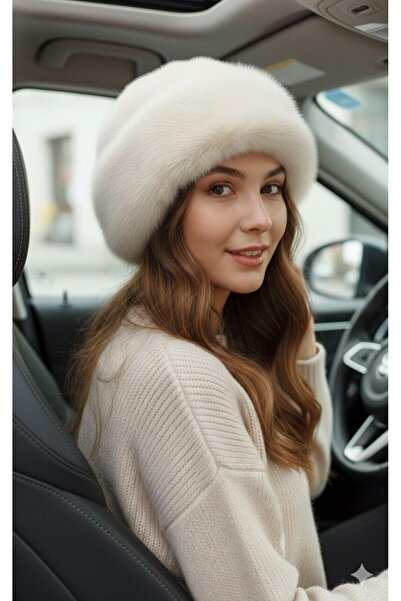 mlio قبعة قلب من القطيفة ذات اللون البني الفاتح على الطراز الروسي