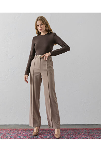 VUNTAL Kemerli Poliviskon Palazzo Pantolon