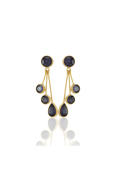 Design by Kadir Kadir Jewellery22 Ayar Altın Kaplama Vintage Küpe -El İşçiliğ...