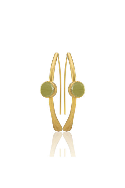 Design by Kadir Kadir Jewellery 22 Ayar Altın Kaplama Kadın Taşlı Küpe -El İşçiliği Ve Hipoalerjenik Küpe