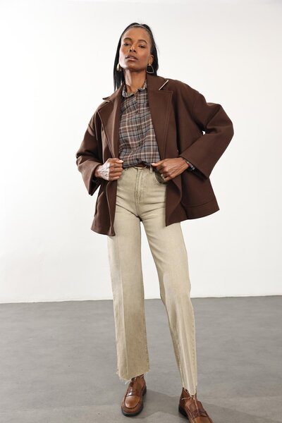 5in1Canpolat Brown Oversize Cashmere Coat