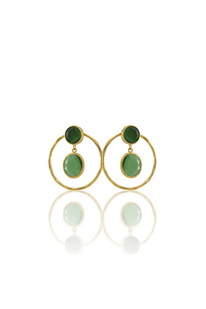 Design by Kadir Kadir Jewellery 22 Ayar Altın Kaplama Kadın Halka Küpe -El İş...